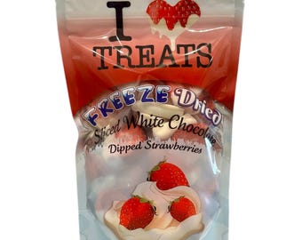 Freeze Dried White Chocolate Covered Strawberries (3 oz)