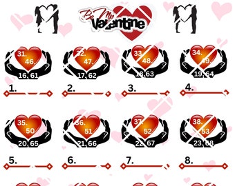 Be My Valentine Bingo Boards