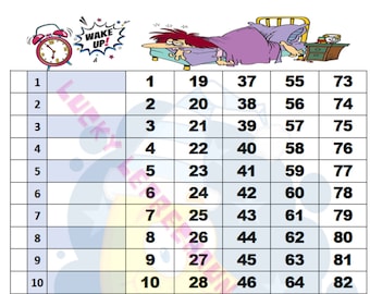 Sleepy Lines 90 Number Boards