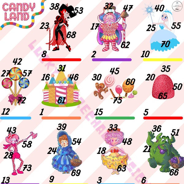 Candyland Bingo Boards