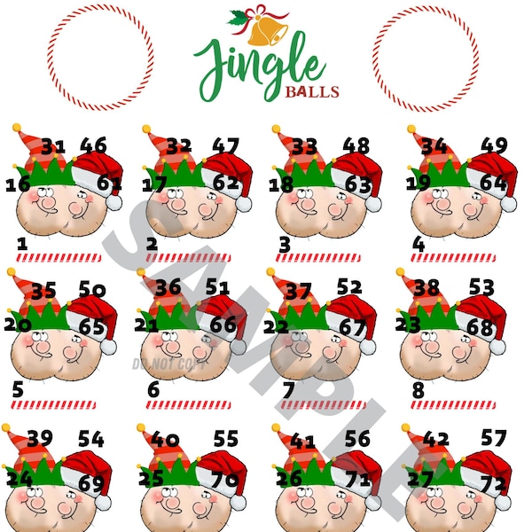 Jingle Balls (Straight & Blank) Bingo Boards