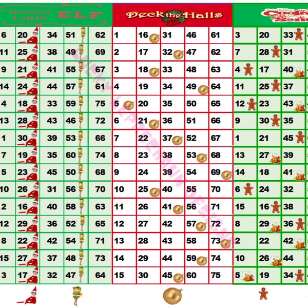 Bingo en grille de Noël 3 en 1