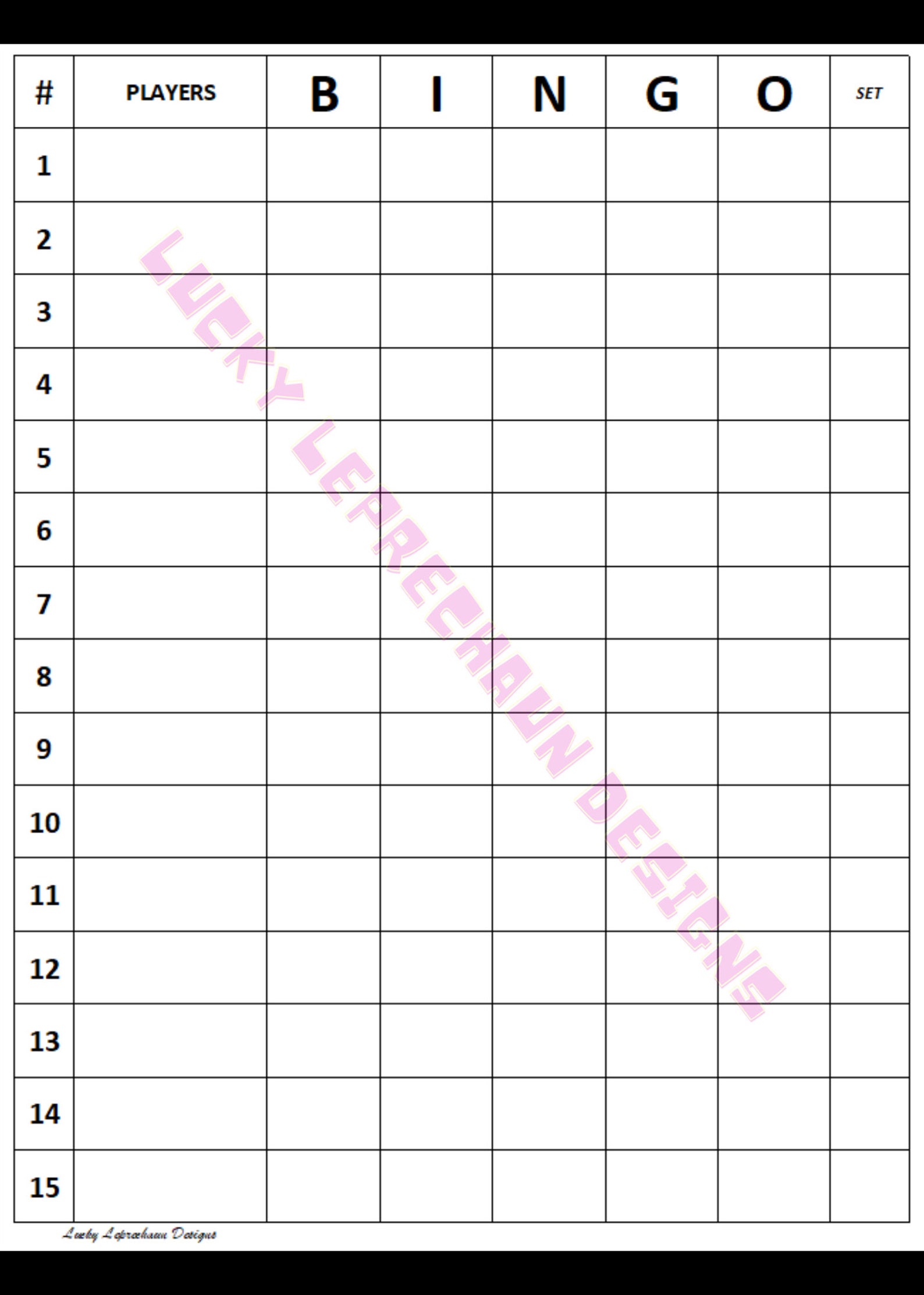 115 Bingo Board mixed, Straight, Blank Etsy