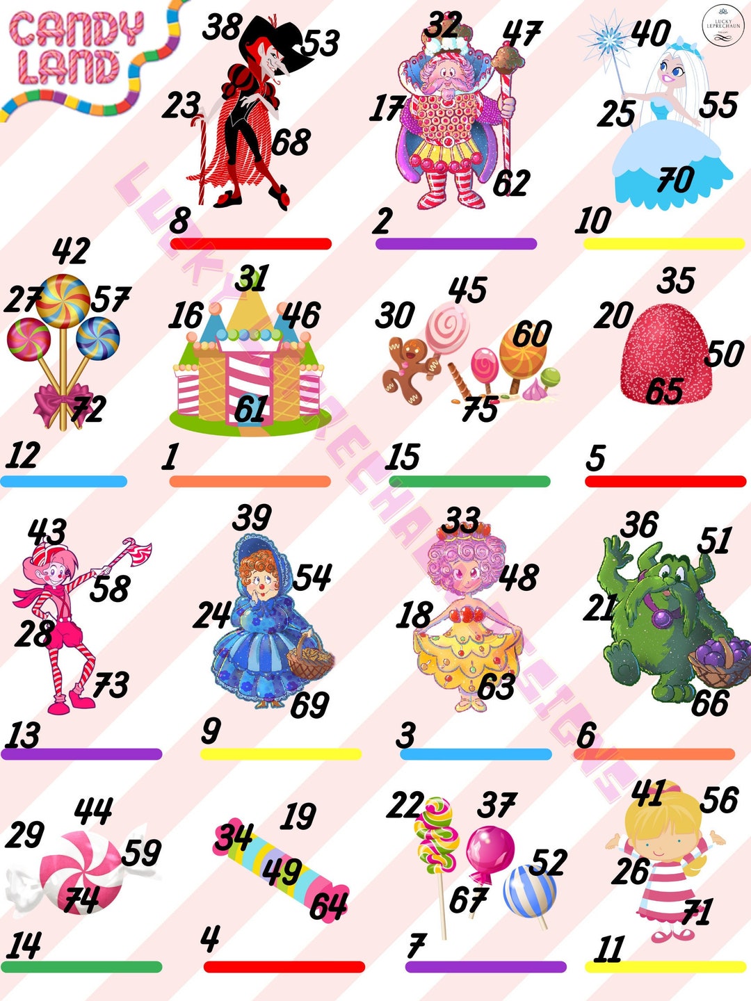 Candyland Bingo Boards - Etsy