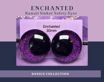 Enchanted Green Glitter Safety Eyes | Sinker Eyes for Mewtwo-Inspired & Fantasy Amigurumi Crochet Plushies