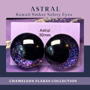 Astral Kawaii Safety Eyes - Hand-Painted Resin Sinker Style for Amigurumi - Crafting Supplies & Accessories
