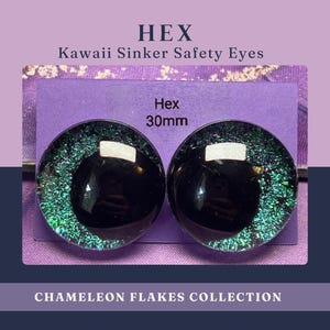 Resin Safety Eyes – “Hex” | Crochet Amigurumi Plushie Supplies (Flakes Collection)