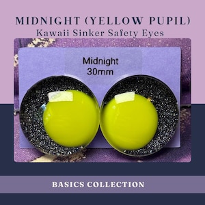 Resin Safety Eyes – “Midnight (yellow pupil)” | Crochet Amigurumi Plushie Supplies