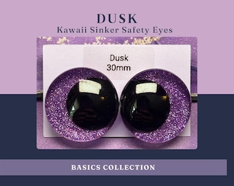 Dusk Purple Glitter Safety Eyes | Sinker Eyes for Twilight & Fantasy Amigurumi Crochet Plushies
