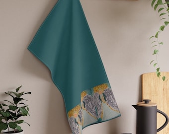 Aqua Angel Kitchen Towel: Decorative Tea Towel