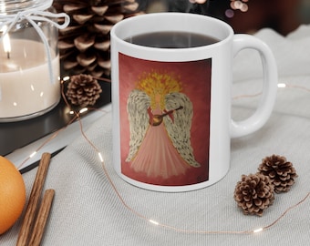 Pink Angel Coffee Mug ceramic  11oz