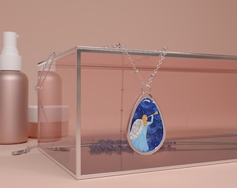 Blue Angel Pendant Necklace: Celestial Jewelry Gift