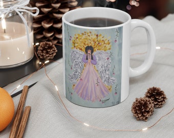 Angel Coffee Mug with Springtime Angel... 11oz ceramic