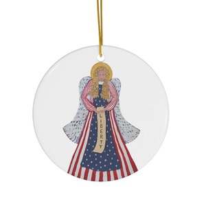 Red, White, and Blue Liberty angel ornament