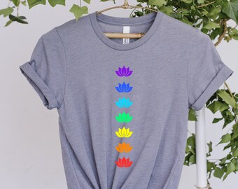 seven Chakras yoga shirt , yoga tee,Chakra  yoga T-Shirt, Yoga Lover Gift, Yoga Gift, Spiritual Shirt, Chakra symbols