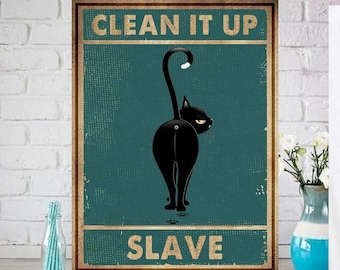 black cat  wall poster , Black Cat Wall Art - Black Cat Print -Black Cat Artwork - Home Decor