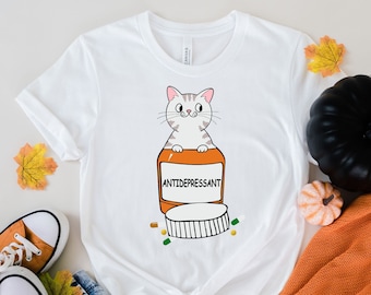 Antidepressant cat t shirt top