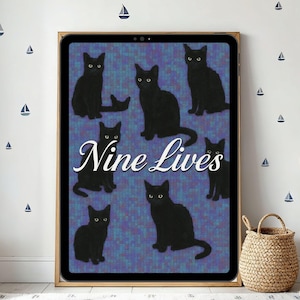 Black Cat Art Print: Funny Minimalist Cat Lover Gift