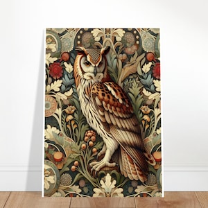 William Morris owl  Print, William Morris Exhibition Print, William Morris Poster, Vintage Wall Art, Textiles Art,