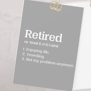 Carte de retraite, carte-cadeau de retraite, carte de départ, ami partant à la retraite, bonne retraite à la retraite, carte de retraite personnalisée