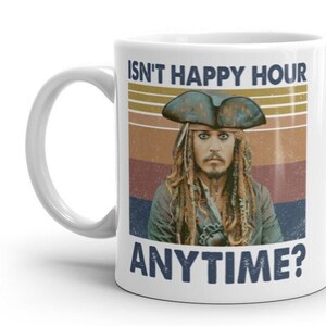 Johnny depp isn't happy hour anytime mug, justice for Johnny,funny Johnny Depp mug ,johnny hearsay papers ,johnny depp happy hour anytime