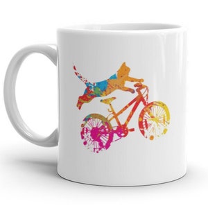 Just a girl who loves cats, Cat cyclists, bicycle cycling coffee mug, cyclist coffee mug, mug present for bicycle riders,