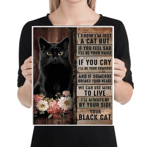 black cat  wall poster , Black Cat Wall Art - Black Cat Print -Black Cat Artwork - Home Decor