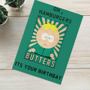 biglietto di auguri butters, biglietto di compleanno, biglietto di compleanno southpark southpark, biglietto A6 / Buon compleanno / Biglietto per lui/lei / biglietto moderno /
