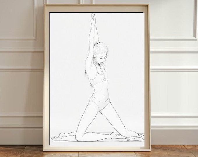 Yoga pose art  Print, Yoga Wall Art, gift for yoga lovers Yoga Gift