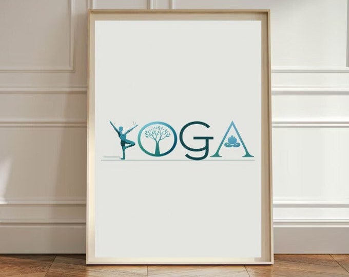 Yoga pose art  Print, Yoga Wall Art, gift for yoga lovers Yoga Gift