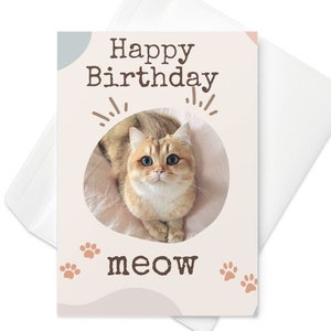 carte d'anniversaire chat, carte d'anniversaire chat tigré, carte-cadeau pour amoureux des chats, carte de voeux chat, carte personnalisée