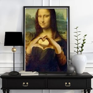 Mona Lisa art  Print, Original Oil Painting  de vinci Portrait Poster, Vintage Wall Art, Unique Gift