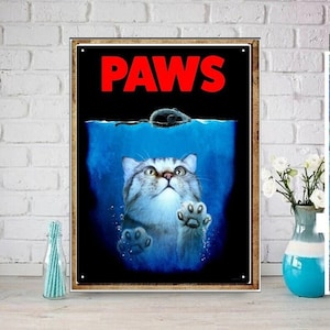 paws tabby cat  poster ,tabby  Cat Wall Art - tabby  Print - - Cat Artwork - Home Decor,dining room decor ,house decor,living room decor