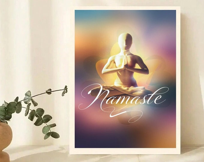 Namaste Print, Yoga Wall Art, gift for yoga lovers Yoga Gift