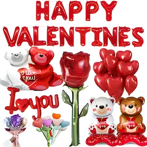 Valentine&#39;s Day i love you Balloon Decorations,Heart Balloons bundle,separate balloon items, gifts for herhim