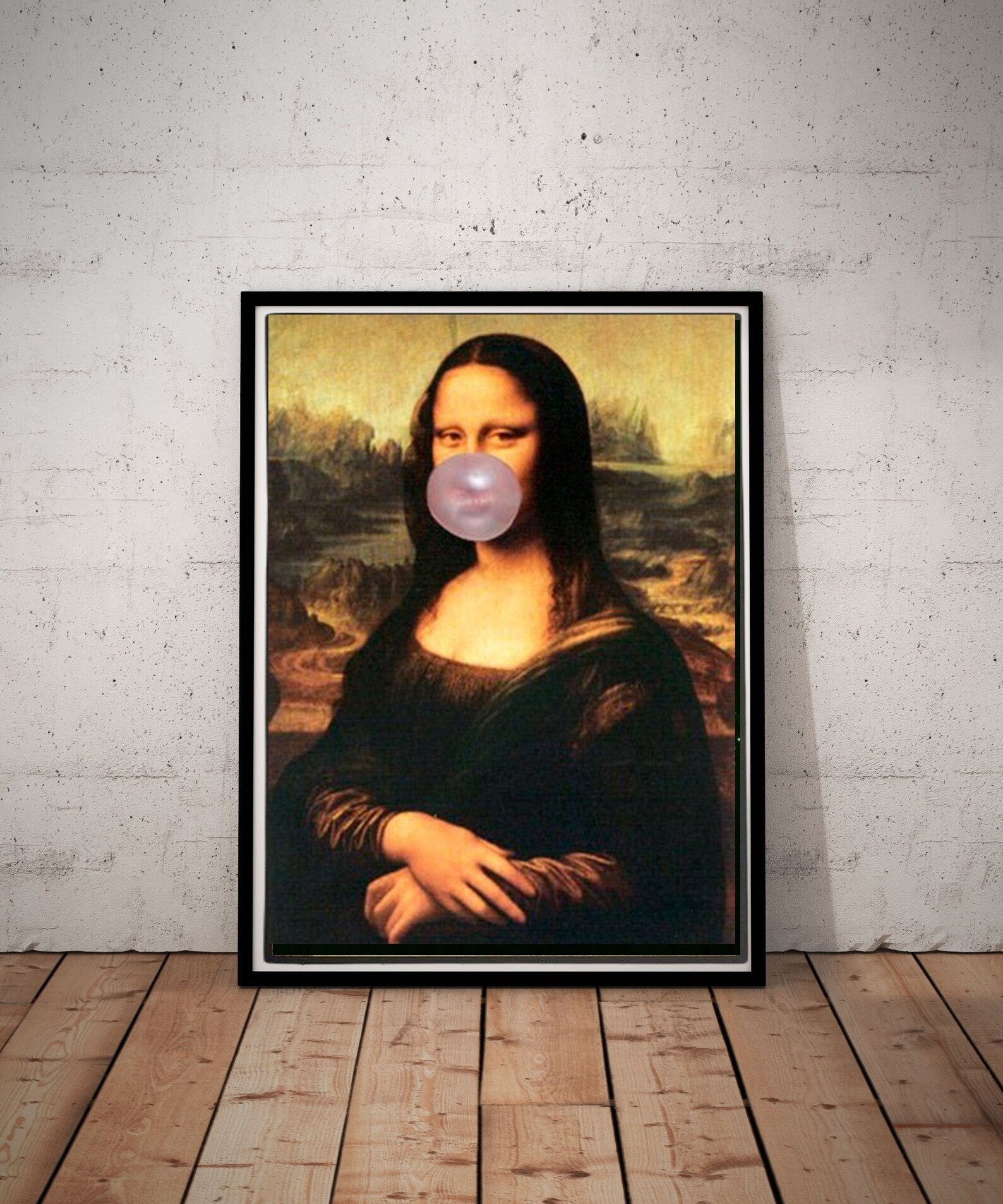 Mona Lisa Illustration Print, Original Vinci Unique Wall Etsy De Portrait Gift Poster, Oil Vintage Art, - Painting