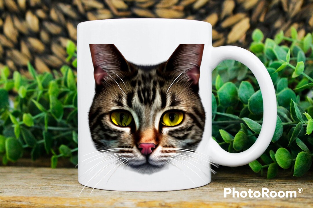 Niedliche getigerte Katze Portriat Tasse, getigerte Katze, Katzenliebhaber  Geschenke, Katzen-Kaffee-Tasse - .de