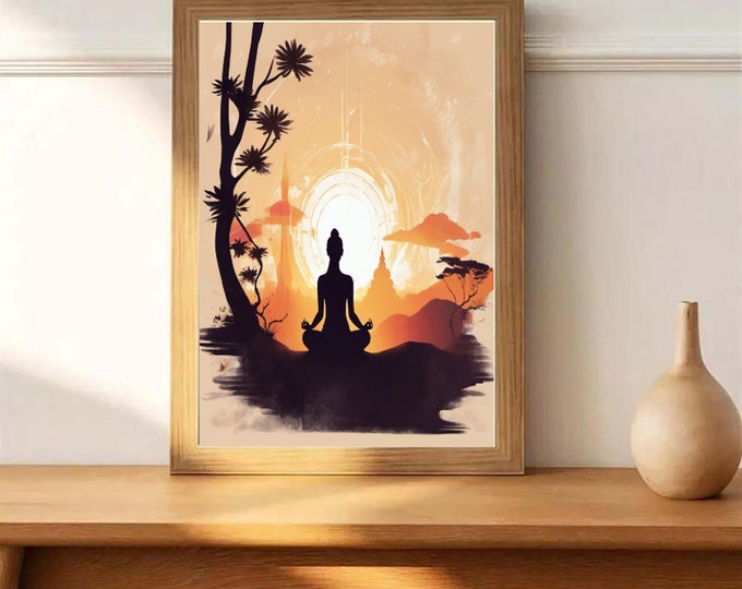 Yoga pose art  Print, Yoga Wall Art, gift for yoga lovers Yoga Gift