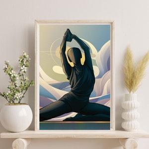 yoga pose  Print, Yoga Wall Art, gift for yoga lovers Yoga Gift,yoga wall art