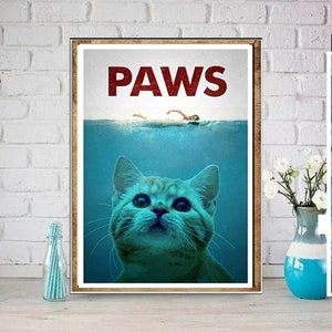 paws tabby cat  poster ,tabby  Cat Wall Art - tabby  Print - - Cat Artwork - Home Decor,dining room decor ,house decor,living room decor