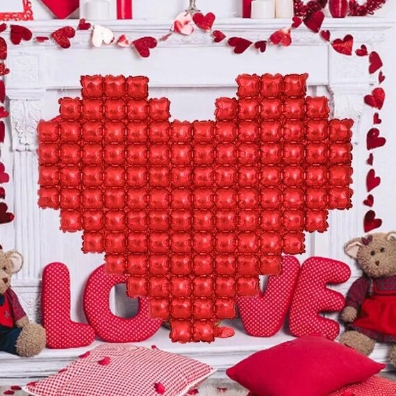 „I Love You“ Valentinstag Ballon-Set – Komplett-Deko Mit Herzen, Bär & Rosenblättern Für Romantische Atmosphäre