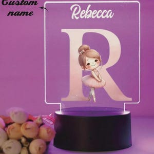Personalized Princess Night Light: 3D Illusion LED Lamp, Nursery Decor