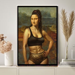 Mona Lisa trinkt Bier Druck, Original Ölgemälde de vinci Portrait Poster, Vintage Wandkunst, Einzigartiges Geschenk
