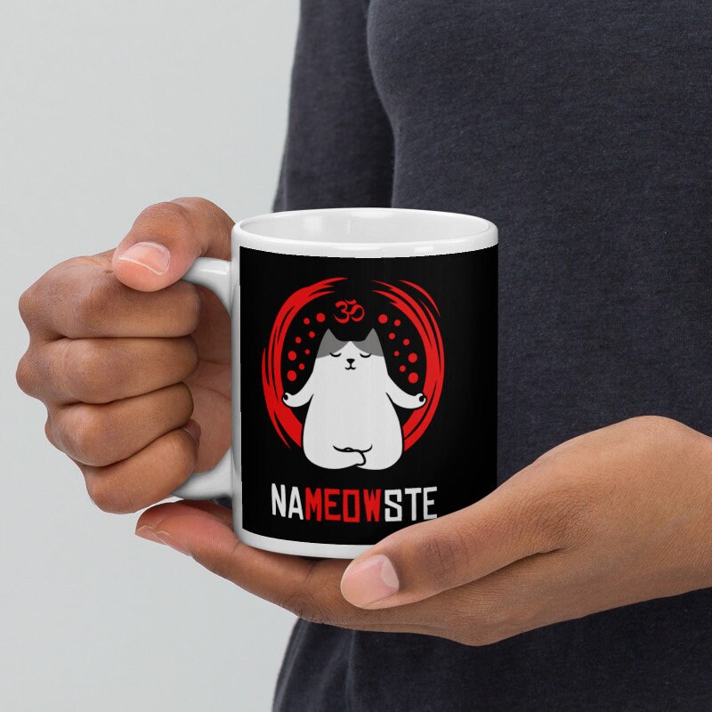 MUGFFINS Yoga-Katzen Tasse – Lustiger Geschenkbecher Für Meditations- Und Katzenfans, 350 Ml