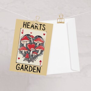carte champignon, jardin de coeurs, carte de voeux Saint-Valentin - Saint-Valentin champignons -, carte champignon, carte a6/moderne, cadeau Saint Valentin