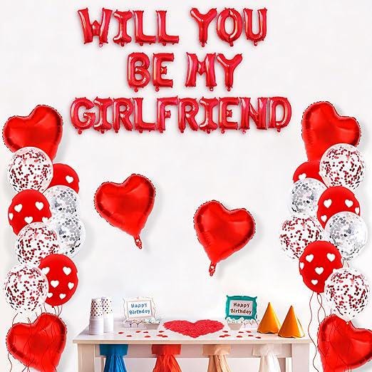 Buy Heart Balloons Valentines Day Decorations Romantic Decorations For Special Night Big Pack Of 14 I Love You Red Balloons 33 Inch Happy Anniversary
