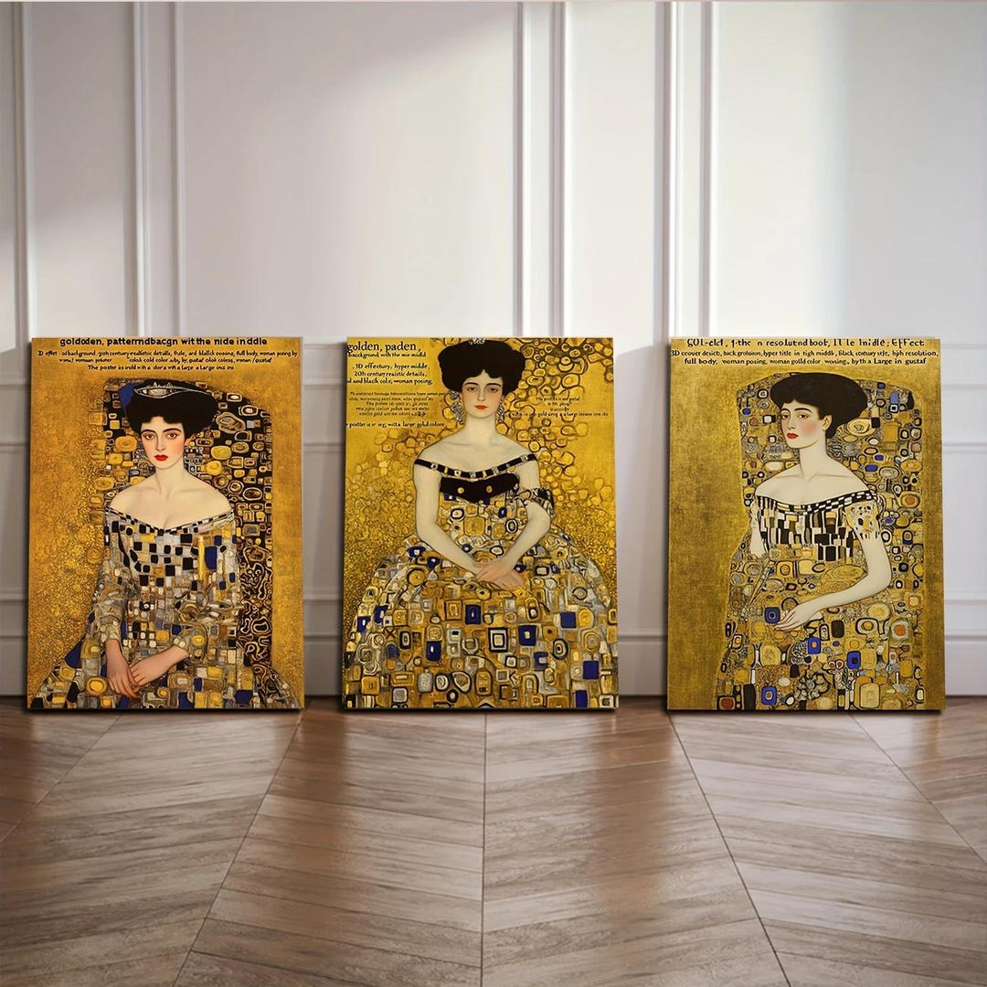 Gustav Klimt Woman Portrait Framed , Art Deco Portrait Wall Art ...