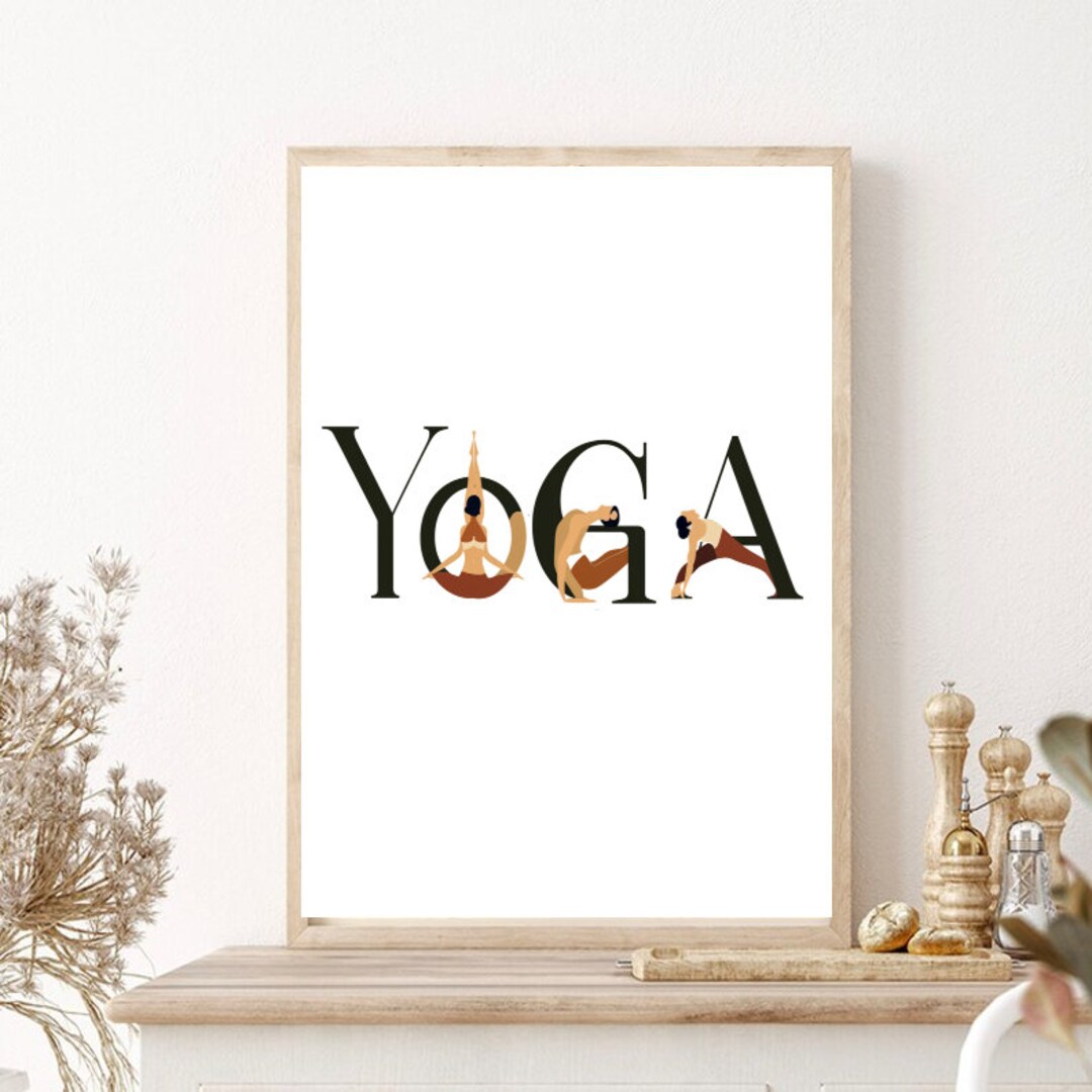 Yoga Text Box Yoga Art Text Print, Yoga Wall Art, Gift for Yoga Lovers, Yoga Gift - Etsy