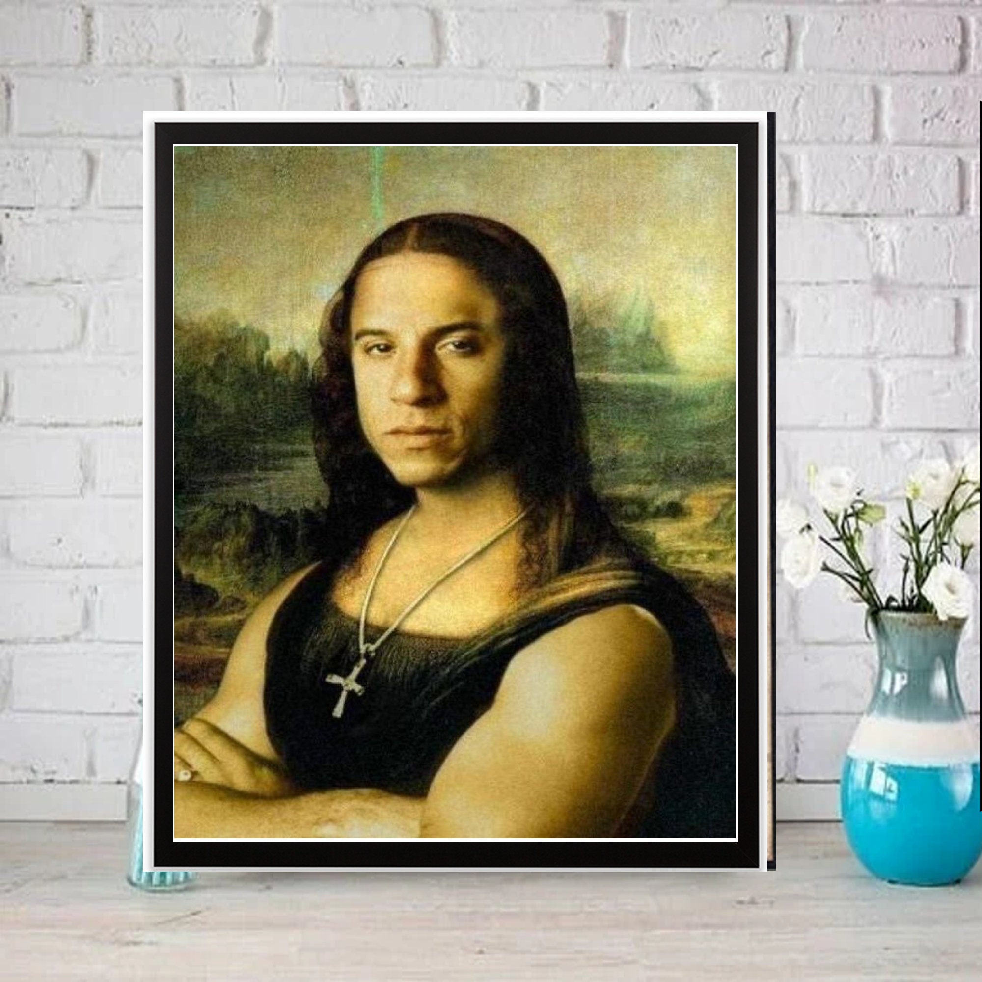 PRINTABLE Mona Lisa Inverted Colors DIGITAL DOWNLOAD 