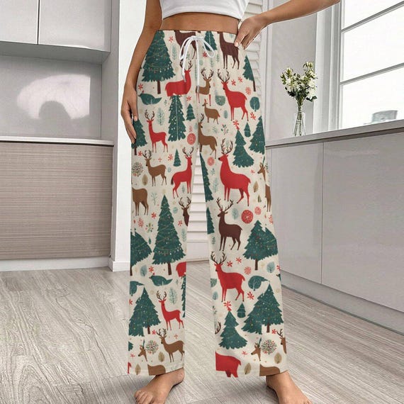 Pantaloni Pigiama Donna Pigiama Con Renne Pigiama Natalizio